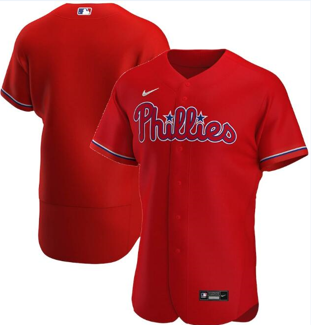 Men's Philadelphia Phillies Blank Red Flex Base Stitched Jersey